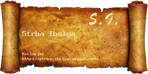 Strba Ibolya névjegykártya